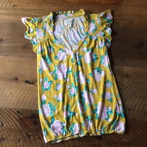 DELETTA for Anthropologie Midday Garden Top, XS